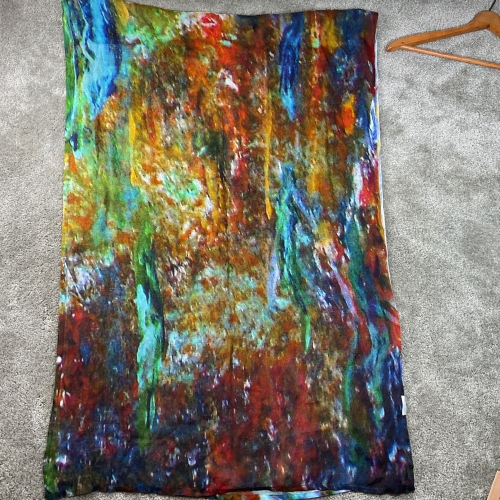 Sally Jordan VIDA Scarf Womens OS Multicolor Excellent Abstract Art Modal Wrap
